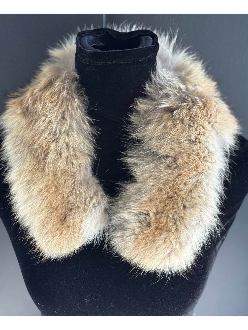 Luxurious Beige Brown Fur Collar Scarf - Classic Women's Wrap